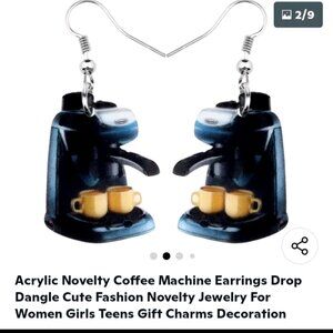 Acrylic Novelty Coffee Machine Earrings Drop Dangle Cute Fashion Novelty Jewelry